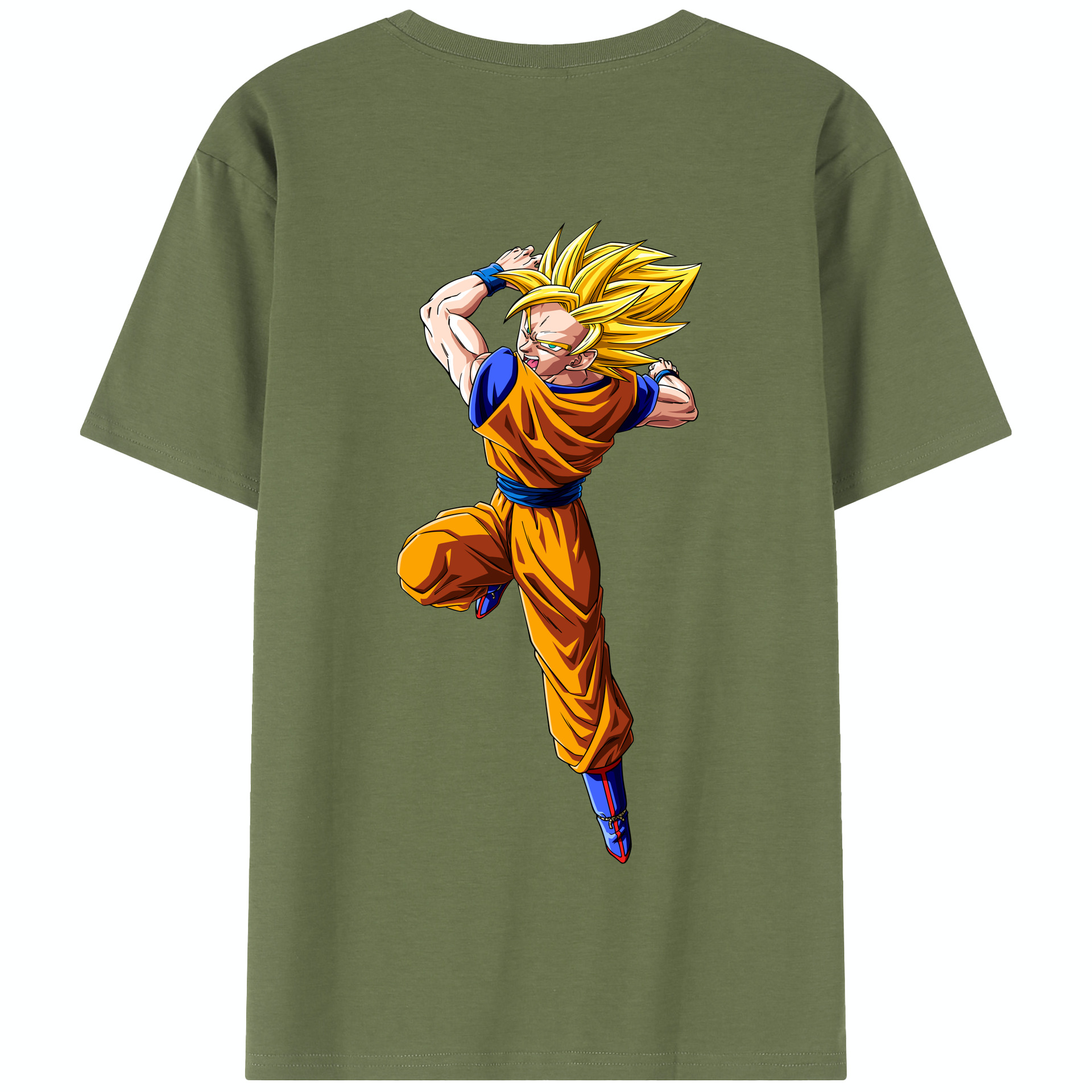 （画像用） ドラゴンボール 孫悟空（そん ごくう）Son Goku カカロット DRAGON BALL Kakarotto 綿100％半袖Tシャツ（背面プリント）